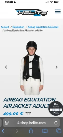 New Airbag Air Jacket taille Adulte Femme Le Cavalier En Concours|L'Homme En Concours
