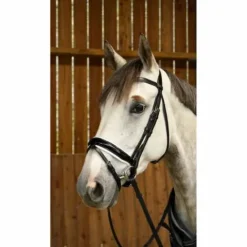 Outlet Bridon avec double muserolle large vernie blanc Working Collection - Dy'on Bridons Et Brides·Bridon Anatomique