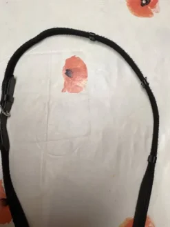 Outlet idon en cuir noir avec les coutures blanches Bridons Et Brides·Bridon Cuir