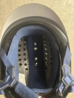 New Casque bleu gris fouganza enfant S Enfant Protections De Tête·Casques D'équitation|Tenue D'Équitation Enfant·Casques Enfant