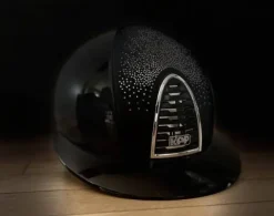 Outlet Casque CROMO 2.0 Polish Chamois argent visière POLO - ITALIA Femme Protections De Tête·Casques D'équitation|Tenue D'Équitation Femme·Casques D'équitation Femme