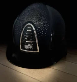 Outlet Casque CROMO 2.0 Polish Chamois argent visière POLO - ITALIA Femme Protections De Tête·Casques D'équitation|Tenue D'Équitation Femme·Casques D'équitation Femme