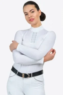 Discount Chemise de concours SILVER POP - - Manches longues Femme La Cavalière En Concours|La Femme En Concours