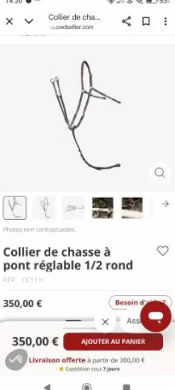 Collier a pont demi rond taille 3 marron Enrênements·Collier De Chasse