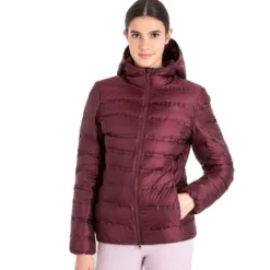 Hot Doudoune Bordeaux en duvet d'oie Femme Tenue D'Équitation Femme·Parka, Blouson, Doudoune