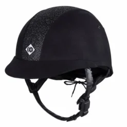 Online ELUMEN8 - Casque Microsuede Noir Brillant Femme Protections De Tête·Casques D'équitation|Tenue D'Équitation Femme·Casques D'équitation Femme