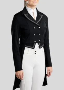 Clearance Frac long de dressage Gun Metal et Crystal - - Élégance et performance Femme Tenue De Concours Femme·Frac De Dressage|Tenue De Concours Homme·Frac De Dressage