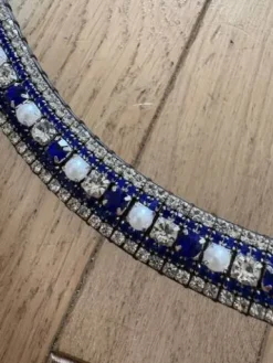 New Frontal à strass bleu et blanc Bridons Et Brides·Frontal