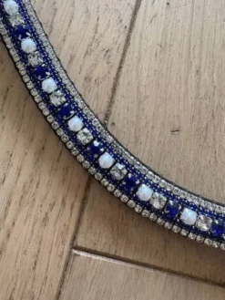 New Frontal à strass bleu et blanc Bridons Et Brides·Frontal