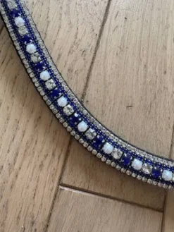 New Frontal à strass bleu et blanc Bridons Et Brides·Frontal
