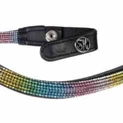 Discount Frontal en cuir Rainbow multicolore - Harry's Horse - Cristaux Bridons Et Brides·Frontal