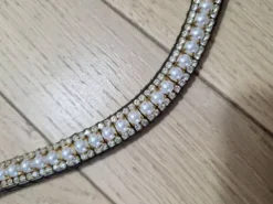 Frontal en perles et strass blancs Bridons Et Brides·Frontal