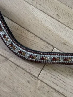 Hot Frontal en strass cognac et perles Bridons Et Brides·Frontal