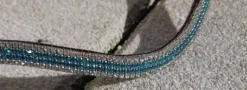 New Frontal strass blanc et turquoise Bridons Et Brides·Frontal