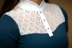 Clearance Haut Crystal Champion Blue Meadow - - Détails en dentelle Femme La Cavalière En Concours|La Femme En Concours