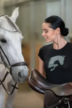 Haut d'équitation en coton à manches courtes - Femme Tenue D'Équitation Femme·T-Shirts équitation Femme|Tenue D'Équitation Femme·Polos Et Chemises