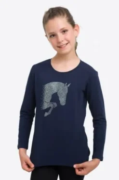 Outlet Haut d'équitation Jumping Star Kids - - Manches lounges Enfant Tenue D'Équitation Enfant·T-Shirts équitation Enfant|Tenue D'Équitation Enfant·Polos Et Chemises