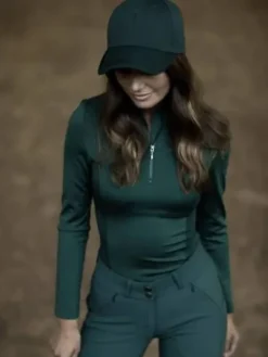 Hot Haut Vision Top Sycamore Green - Femme Tenue D'Équitation Femme·T-Shirts équitation Femme|Tenue D'Équitation Femme·Polos Et Chemises