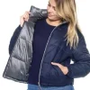 New Janari Veste Puffer - Navy/Silver Femme Tenue D'Équitation Femme·Parka, Blouson, Doudoune