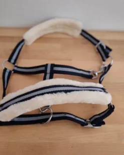 Licol poney bleu et blanc cassé avec mouton Licols Et Longes