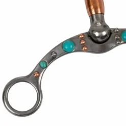 Best Mors correctionnel fer forgé rouleaux cuivre et perles turquoise - Mors Western|Mors Et Embouchures