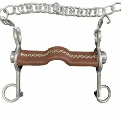 Hot Mors Pelham plat inclinable petites branches - - Inox recouvert de cuir Mors Et Embouchures