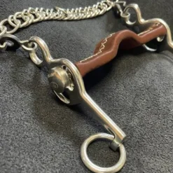 Hot Mors Pelham plat inclinable petites branches - - Inox recouvert de cuir Mors Et Embouchures