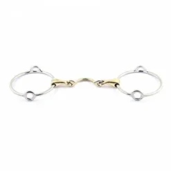 Clearance Mors releveur grands anneaux double brisure à passage de langue Mors Et Embouchures