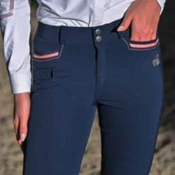 Outlet Pantalon d'équitation Junior fille Luna Marine - Jump'In - Grip Enfant Tenue D'Équitation Enfant·Pantalons Enfant