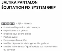 Pantalon Jaltika Fix System Gris Beige Femme Tenue D'Équitation Femme·Pantalons Femme