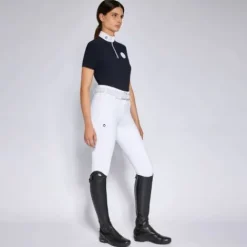 New Polo de compétition Jersey zip marine - Femme La Cavalière En Concours|La Femme En Concours