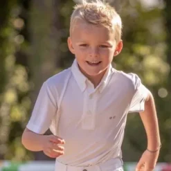 Online Polo de concours blanc manches courtes - Gaston - Jump'in Enfant Les Jeunes En Concours|Les Enfants En Concours