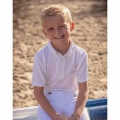 Online Polo de concours blanc manches courtes - Gaston - Jump'in Enfant Les Jeunes En Concours|Les Enfants En Concours