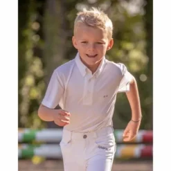 Online Polo de concours blanc manches courtes - Gaston - Jump'in Enfant Les Jeunes En Concours|Les Enfants En Concours