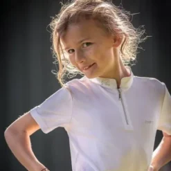 Hot Polo de concours blanc manches courtes - Charlie Enfant Les Jeunes En Concours|Les Enfants En Concours