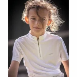 Hot Polo de concours blanc manches courtes - Charlie Enfant Les Jeunes En Concours|Les Enfants En Concours