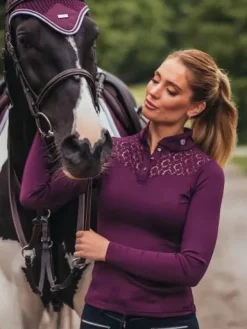 Online Polo de concours Champion Top Purple White - Femme La Cavalière En Concours|La Femme En Concours