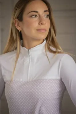 Discount Polo de concours Debbie mesh manches longues - Femme La Cavalière En Concours|La Femme En Concours