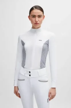 Polo de concours Houndstooth Emma - Femme La Cavalière En Concours|La Femme En Concours