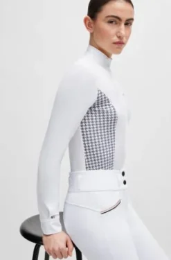 Polo de concours Houndstooth Emma - Femme La Cavalière En Concours|La Femme En Concours