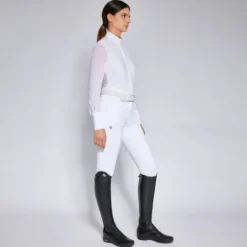 New Polo de concours manches longues Polka Dot - Femme La Cavalière En Concours|La Femme En Concours