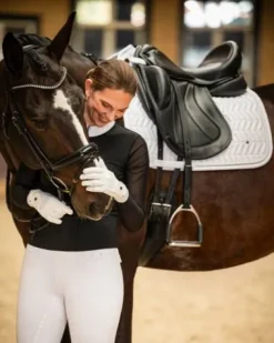 Polo de concours manches longues Senah - Tissu extensible Femme La Cavalière En Concours|La Femme En Concours