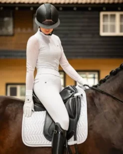 Polo de concours manches longues Senah - Tissu extensible Femme La Cavalière En Concours|La Femme En Concours