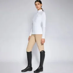 Polo de concours manches longues Perforated insert - Femme La Cavalière En Concours|La Femme En Concours