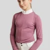 Sale Polo de concours manches longues Mocha - - Cristaux holographiques Femme Les Jeunes En Concours|Les Enfants En Concours