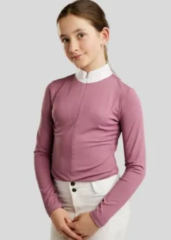 Sale Polo de concours manches longues Mocha - - Cristaux holographiques Femme Les Jeunes En Concours|Les Enfants En Concours