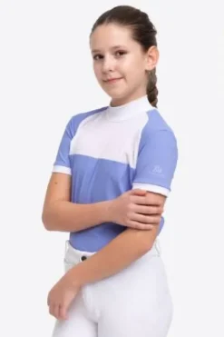 Best Polo de concours équestre BABY BLUE MESH KIDS - - Manches courtes Enfant Les Jeunes En Concours|Les Enfants En Concours