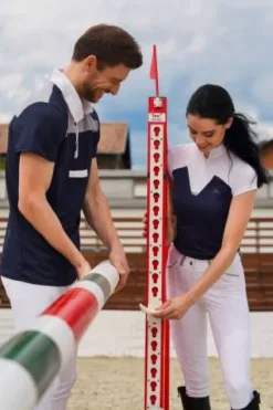 Outlet Polo de concours équestre MOSAIC - - Manches courtes Homme Le Cavalier En Concours|L'Homme En Concours