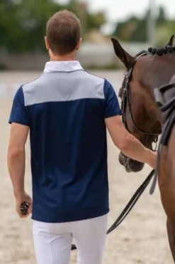 Outlet Polo de concours équestre MOSAIC - - Manches courtes Homme Le Cavalier En Concours|L'Homme En Concours