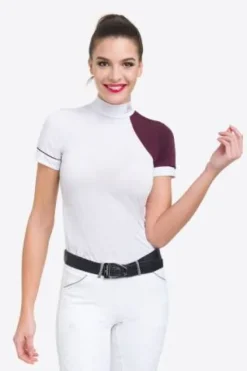 Discount Polo de concours équestre SIMPLY DAME - - Manches courtes Femme La Cavalière En Concours|La Femme En Concours